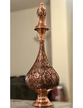 Persian Hand-Graved Flower & Bird on Vase