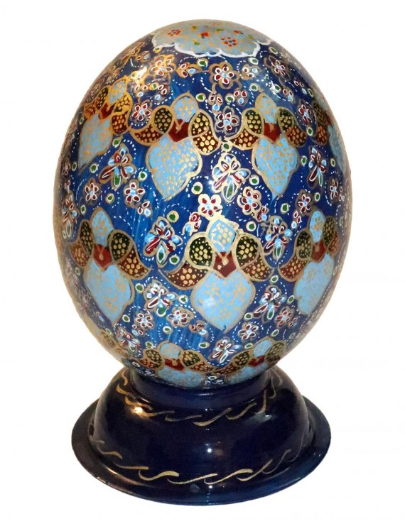  Minakari Decorative natural ostrich egg coated with Miina (Enamel)