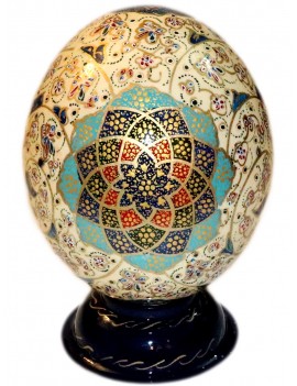 Decorative natural ostrich egg coated with Miina (Enamel)