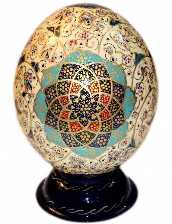  Minakari Decorative natural ostrich egg coated with Miina (Enamel)