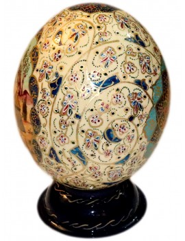 Decorative natural ostrich egg coated with Miina (Enamel)