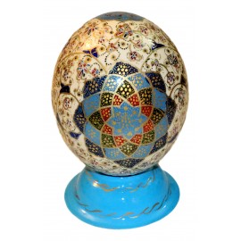 Decorative natural ostrich egg coated with Miina (Enamel)