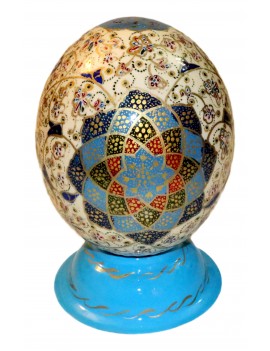 Decorative natural ostrich egg coated with Miina (Enamel)